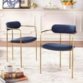 thumbnail image 1 of TMS Retro Velvet Dining Arm Chair (Set of 2), Navy, 1 of 3