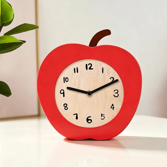 Simple Living Room Table Clocks Apple-shaped Bedroom Desktop Clocks Luxury Miniature Aesthetic Desk Clock Creative Home Decor