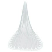 Simple Long Elegant Lace Single Layer Mesh Veil Bridal Veils Wedding Accessories(Ivory White,30cm)