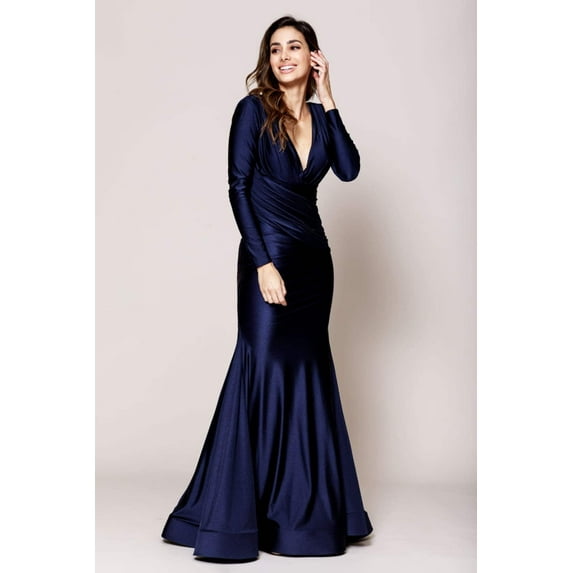 Simple Long Sleeve Bodycon Evening Gown