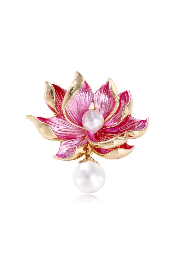 Simple Lotus Flower Brooch - Delicate Pink Blossom Design | Exquisite Qipao Jewelry Pin