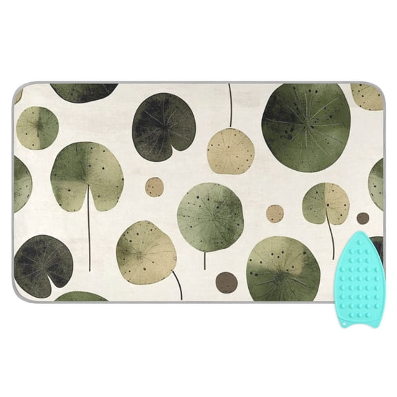 Simple Lotus Leaf Ironing Mat Blanket for Table Top Travel Portable Ironing Board Pad 47.2x27.6 Inch