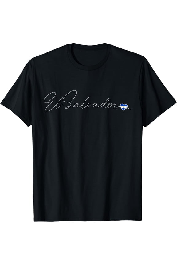 Simple Love El Salvadorian Flag Heart on El Salvador T-Shirt