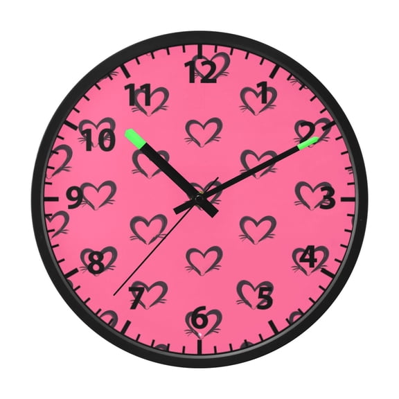 Simple Love Wall Clock 12 Inch Voice Activated Night Light Silent Non Ticking