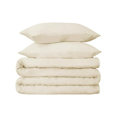 Superior Egyptian Cotton Duvet Cover Set, King/ Cal King, Ivory