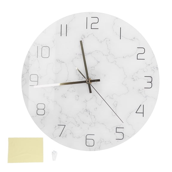 Simple Marble Wall Clock Fashion Cracked Acrylic Material UV Printing Clock Living Room Decoration