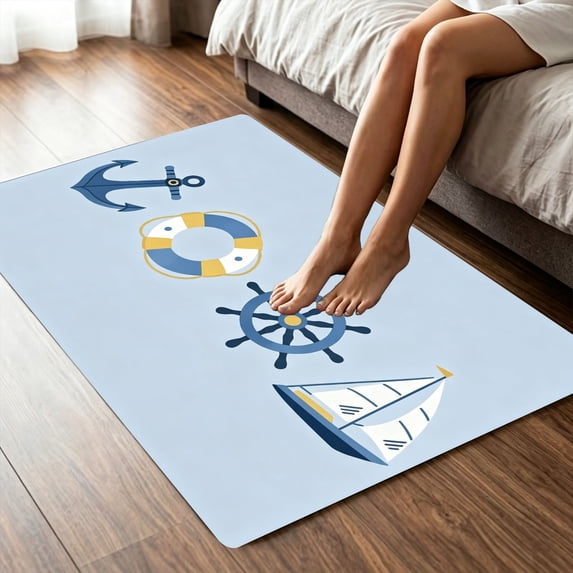 Simple Marine Anchor Helm Yacht Graphic Print 2D Flat Print Doormat ...