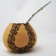 Simple Mate Lined in Carved Leather Argentina 3326 ships from USA