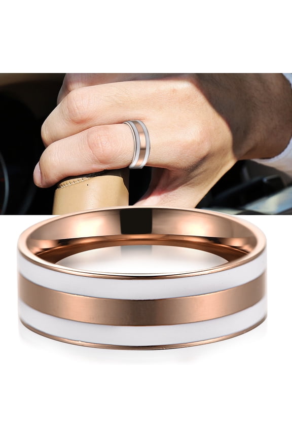 Simple Men Titanium Steel Wedding Rings Fashion Couple Lovers Rings(Men8#)