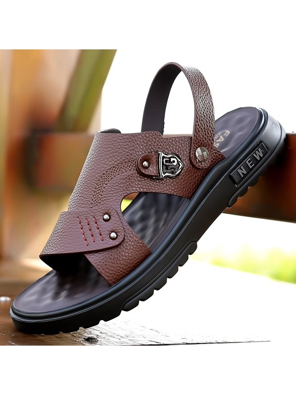 Simple Men's Beach Shoes, Lightweight Design, Summer Seaside Vacation Casual Sandals