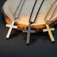 thumbnail image 1 of Simple Men's Religious Necklace Silver Cross Stainless Steel Holy Prayer Cross Pendant Bible Cross Women's Necklace Gold Christian Gift, 1 of 5