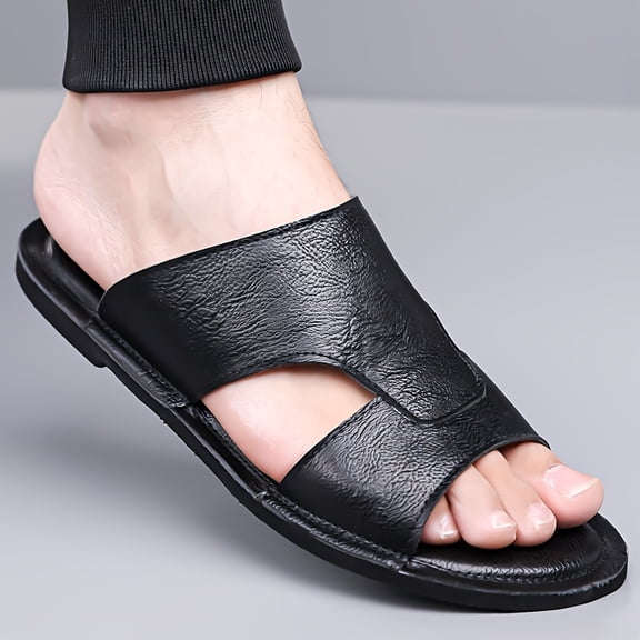 Simple Men's Slides, Lightweight Soft-Soled Bathroom Slippers, Anti-Slip, Odor-Resistant, Quiet for Home Use