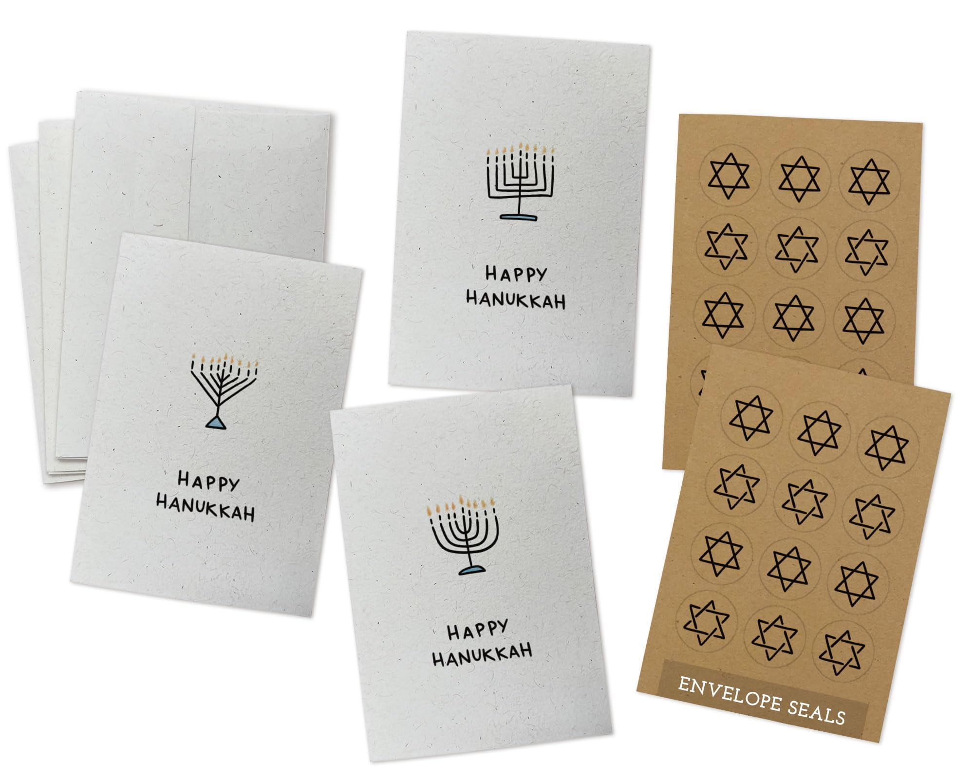 Simple Menorah Happy Hanukkah Cards - 24 Hanukkah Cards with Envelopes ...