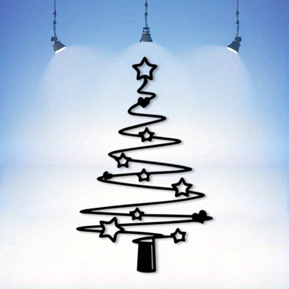 Simple Metal Christmas Tree Wall Decor, Rust-resistant Indoor and Outdoor Holiday Decorations, Festive Gifts for Halloween, Christmas, New Year and Housewarming Parties