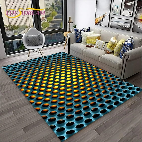 Simple Metal Mesh Geometric Carpet Rug for Home Living Room Bedroom Sofa Doormat r Kid Area Rug Non-slip Floor Mat