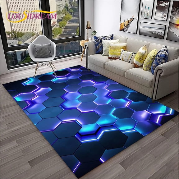 Simple Metal Mesh Geometric Carpet Rug for Home Living Room Bedroom Sofa Doormat r Kid Area Rug Non-slip Floor Mat