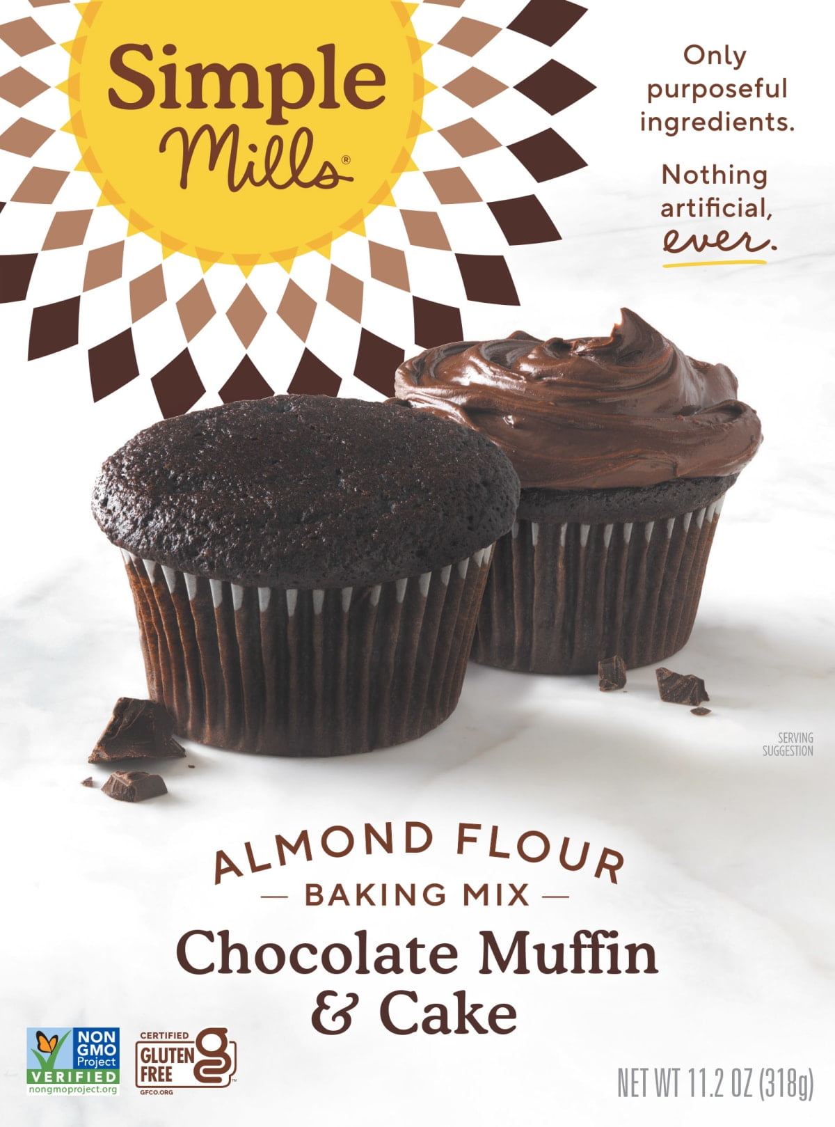 Simple Mills Almond Flour Chocolate Muffin and Cake Mix, Gluten-Free Baking Mix, 11.2 oz