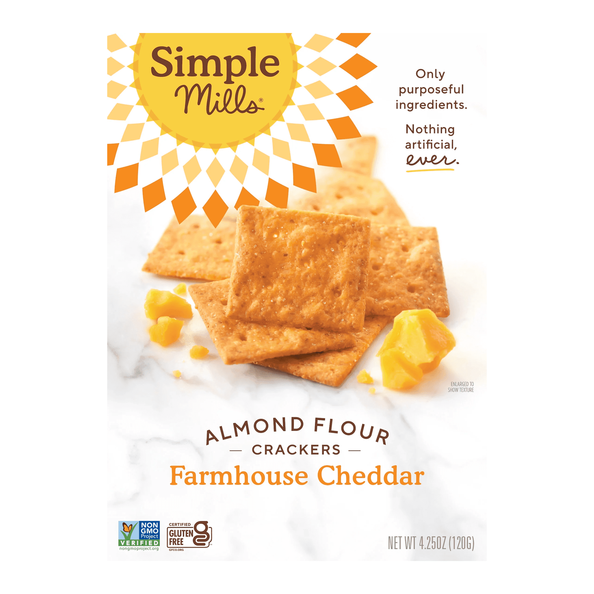 Simple Mills Almond Flour Crackers, 4.25 oz Farmhouse Cheddar Gluten-Free Crackers