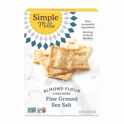 Simple Mills Almond Flour Crackers, Fine Ground Sea Salt, 4.25 Oz