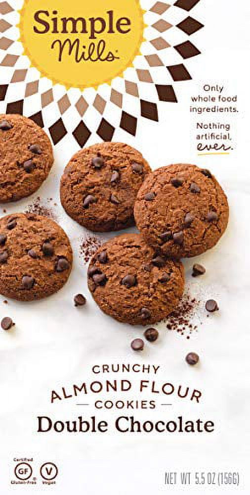Simple Mills Almond Flour Crunchy Cookies, Double Chocolate Chip - Gluten Free, Vegan, Healthy Snacks, Made with Organic Coconut Oil, 5.5 Ounce (Pack of 1)