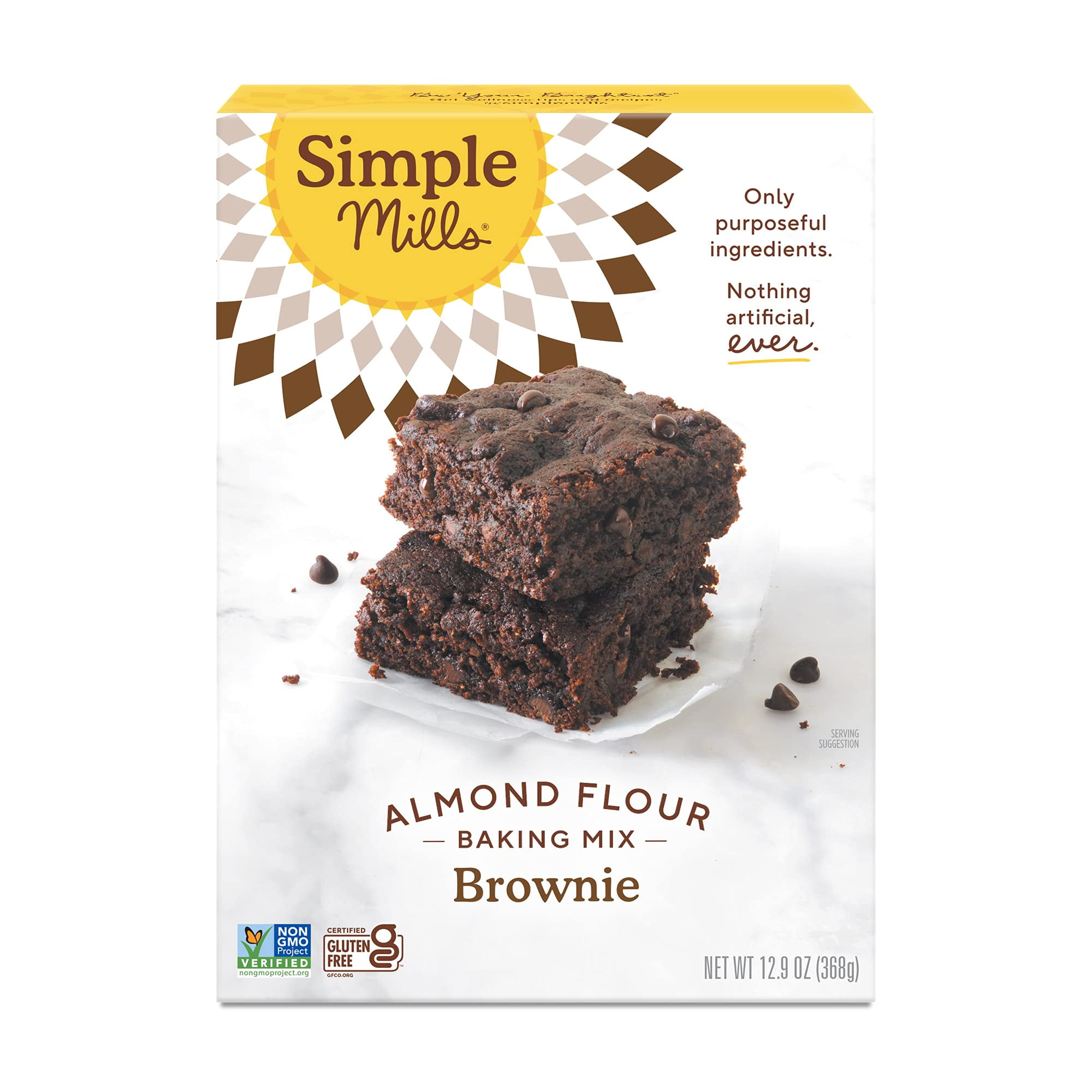 Simple Mills Almond Flour DEF29 Baking Mix, Chocolate Brownie Mix - Gluten Free, Plant Based, 12.9 Ounce (Pack of 1)