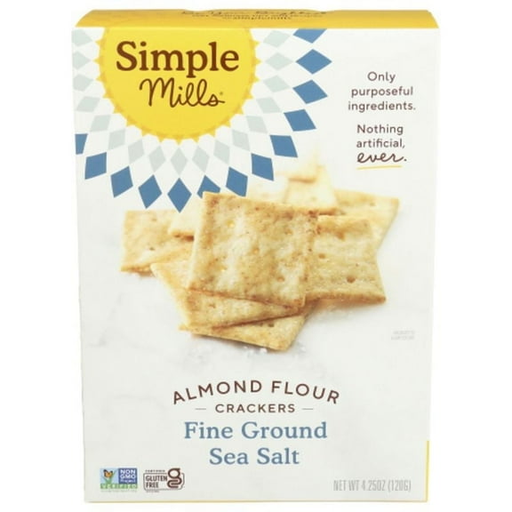 Simple Mills Almond Flour Fine Ground Sea Salt Crackers 4.25 oz Pack of 3