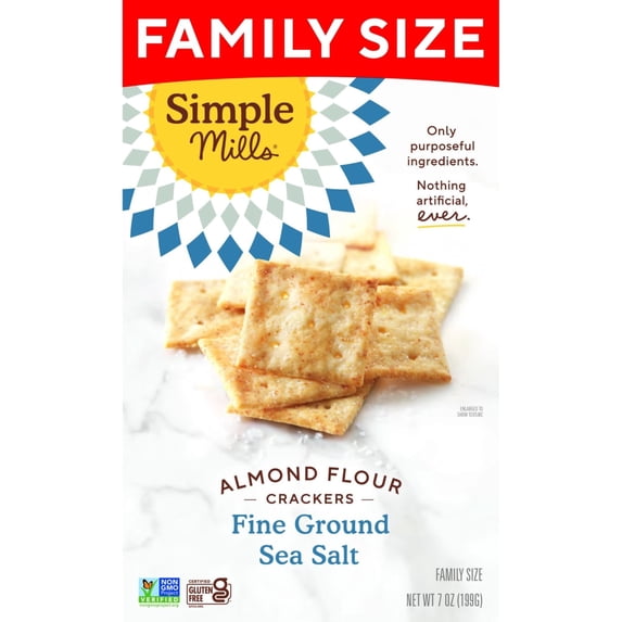 Simple Mills Almond Flour Crackers, Family Size, Rosemary and Sea Salt ...