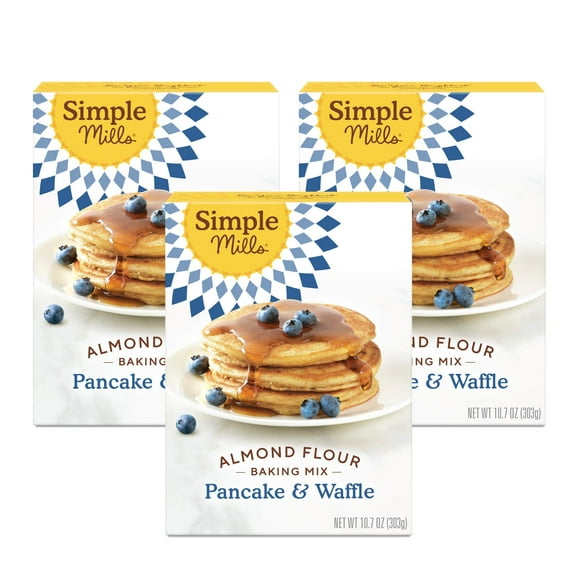 Simple Mills Almond Flour IEF31 Pancake & Waffle Mix, Original - Gluten Free, Plant Based, Paleo Friendly, Breakfast 10.7 Ounce (Pack of 3)