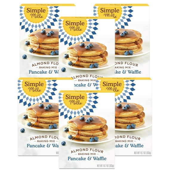 Simple Mills Almond Flour IEF31 Pancake & Waffle Mix, Original - Gluten Free, Plant Based, Paleo Friendly, Breakfast 10.7 Ounce (Pack of 6)