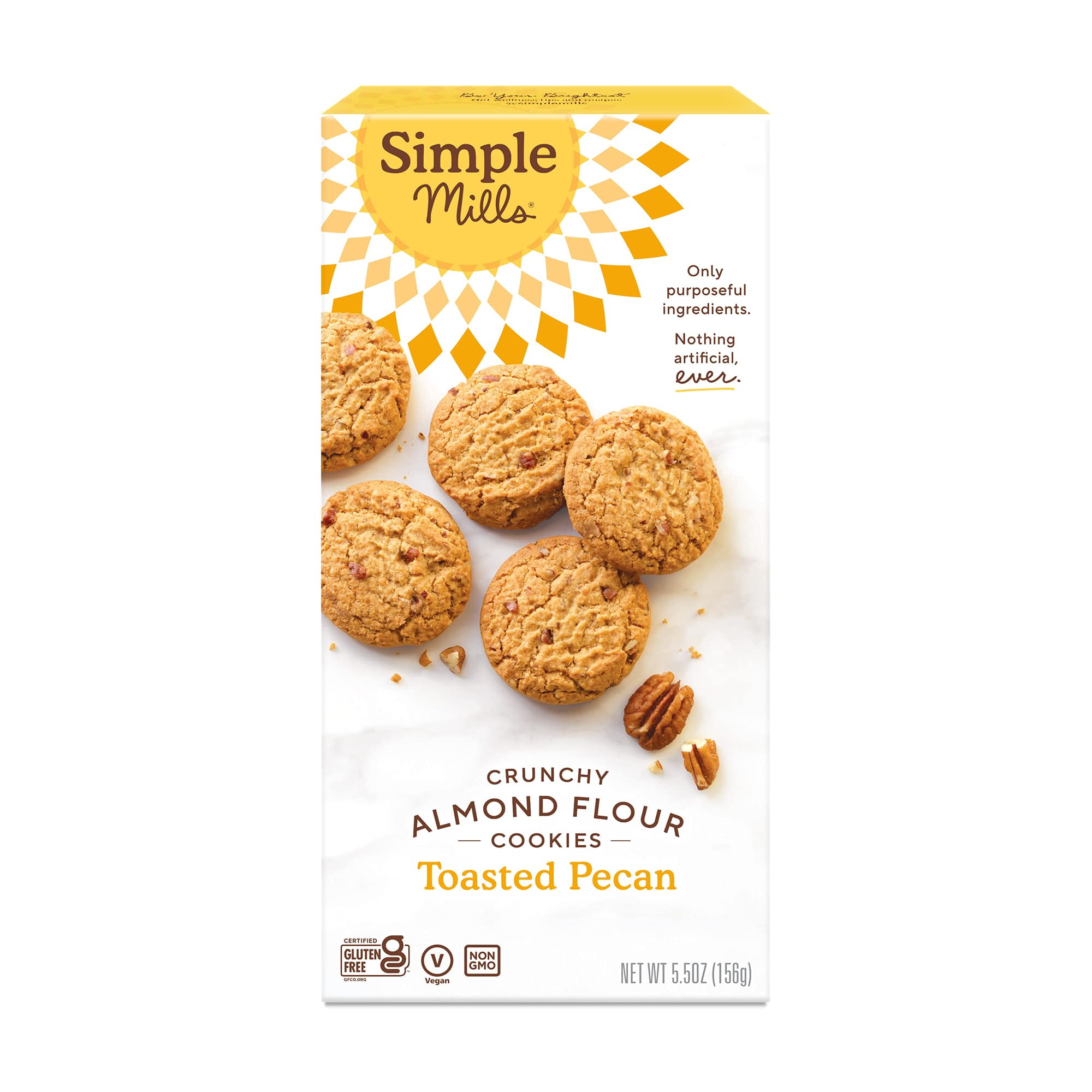 Simple Mills Almond Flour KEF16 Crunchy Cookies, Toasted Pecan - Gluten Free, Vegan, Healthy Snacks, Made with Organic Coconut Oil, 5.5 Ounce (Pack of 1)
