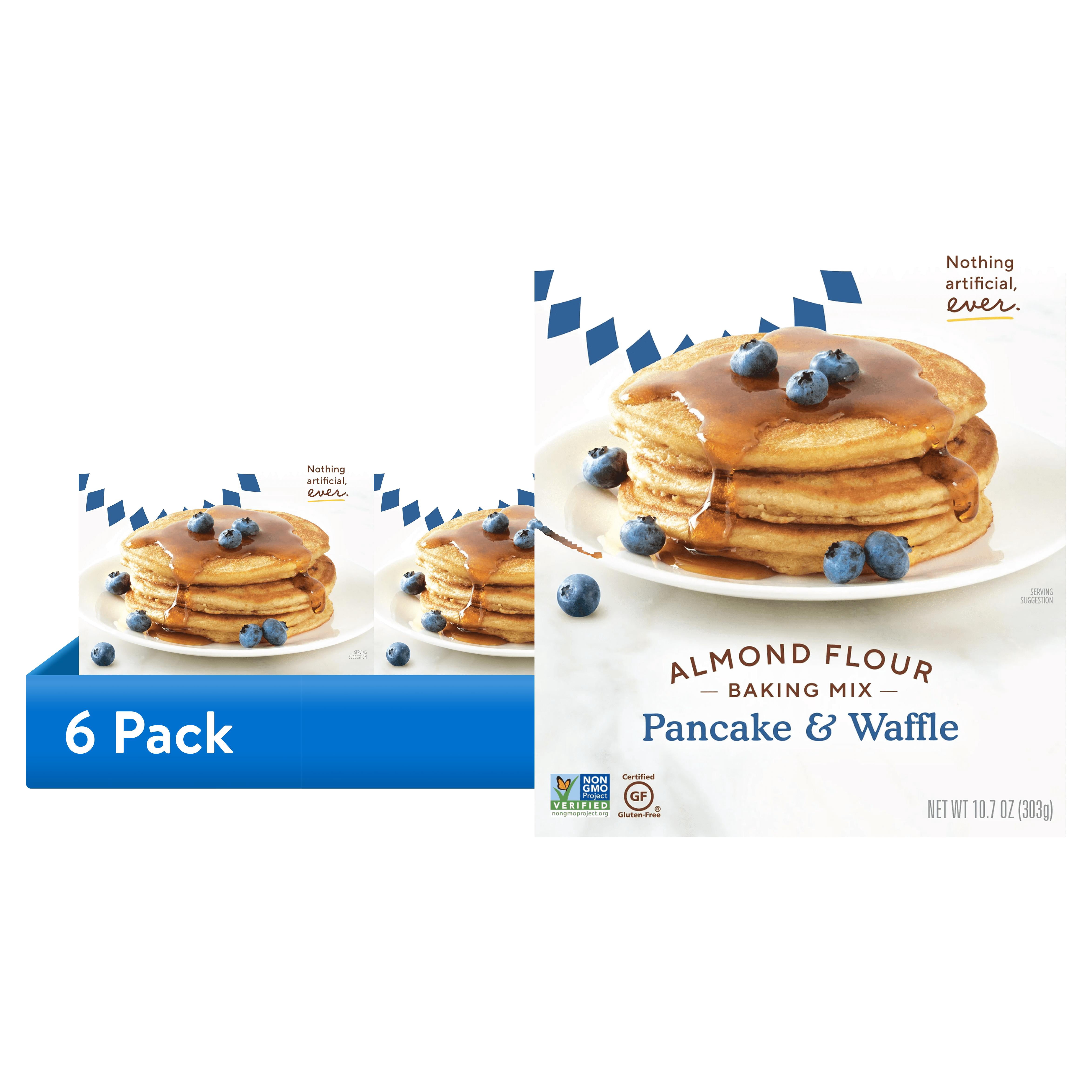 (6 pack) Simple Mills Almond Flour Pancake and Waffle Mix, Gluten-Free, 10.7 oz