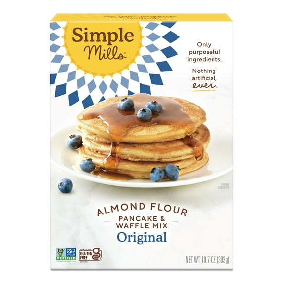(2 pack) Simple Mills Almond Flour Pancake and Waffle Mix, Gluten-Free, 10.7 oz