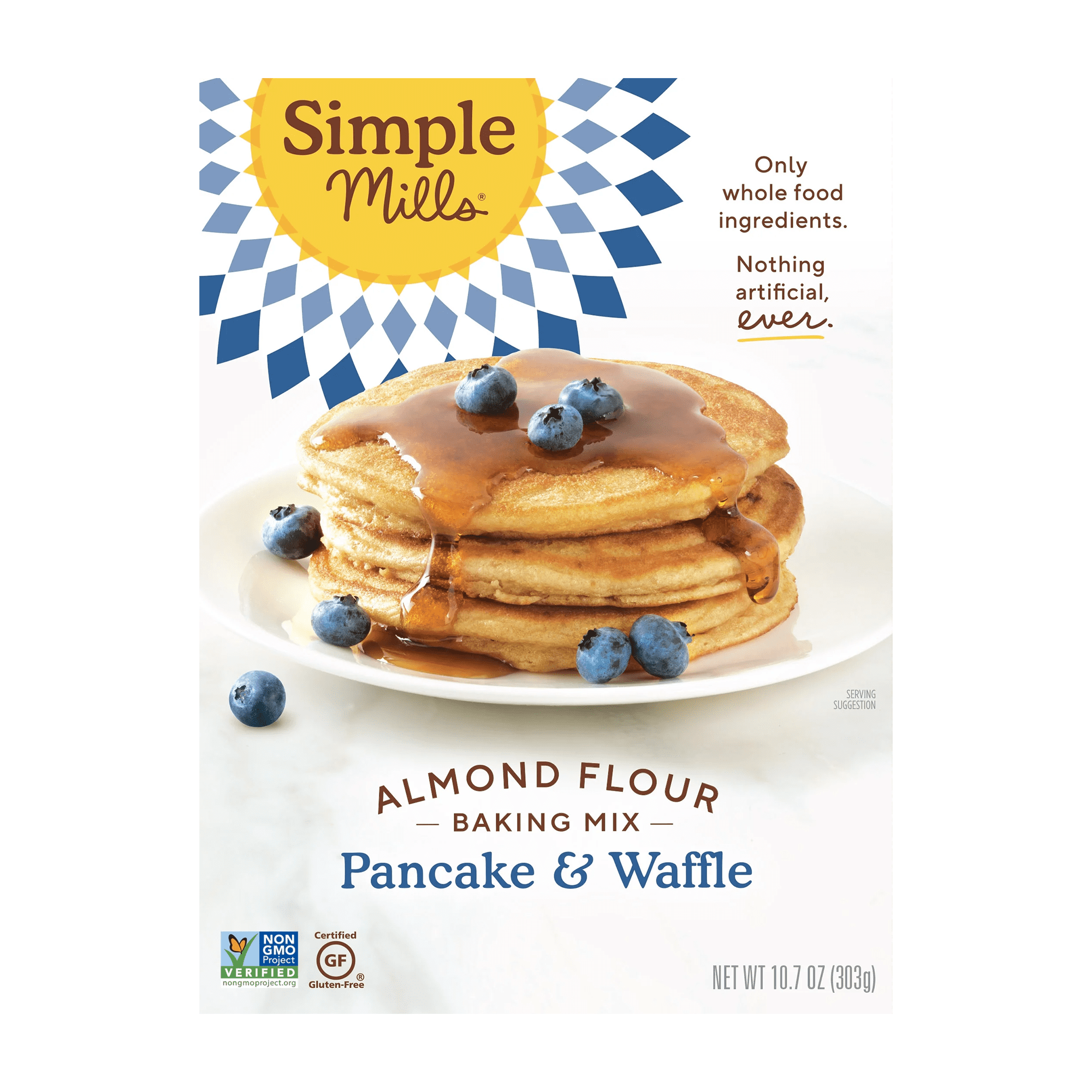 Simple Mills Almond Flour Pancake and Waffle Mix, Gluten-Free, 10.7 oz