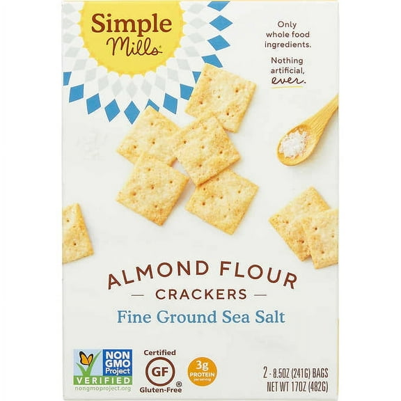 Simple Mills Almond Flour Sea Salt Crackers, 8.5 oz., 2-count