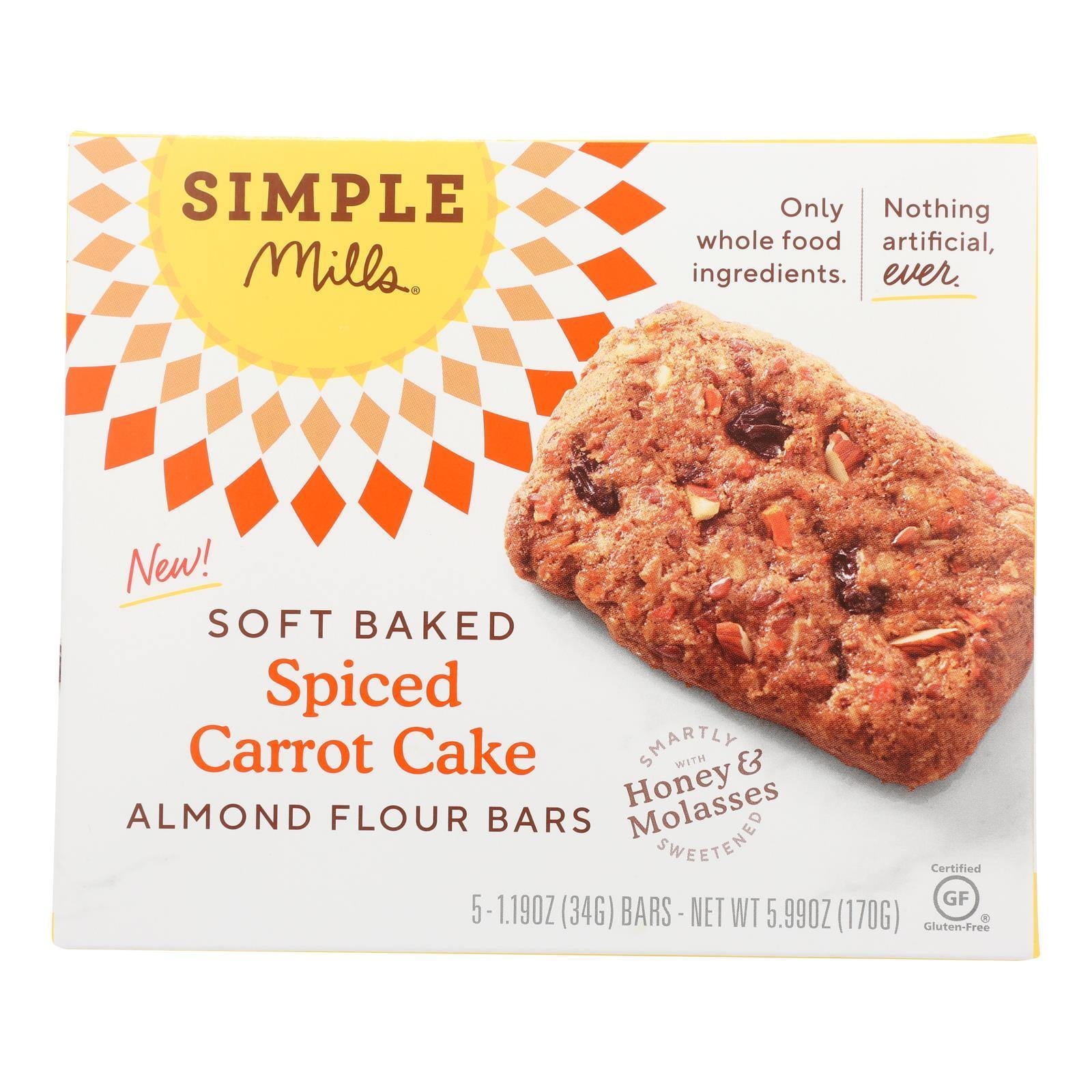 Simple Mills - Bar Sft Baked Spce Cartcake - Case of 6 - 5.99 OZ