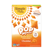 Simple Mills Cheddar Pop Mmms, Gluten Free Baked Snack Crackers, 4 oz Box