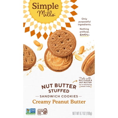 Simple Mills Creamy Peanut Butter Gluten Free Sandwich Cookies, 6.7 oz