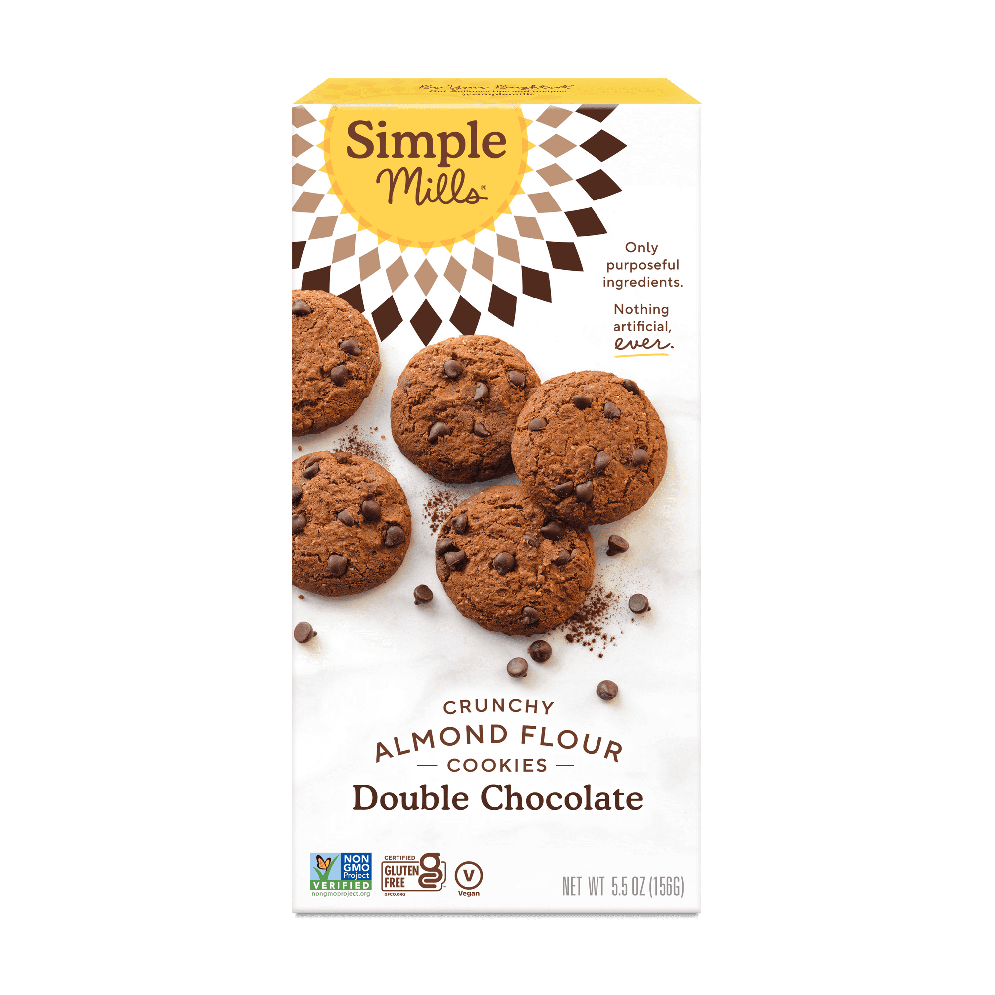 Simple Mills Crunchy Almond Flour Cookies, Double Chocolate, Gluten