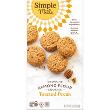 Simple Mills Gluten Free Vegan Crunchy Toasted Pecan Almon Flour Cookies, 5.5 oz [Pack of 6]