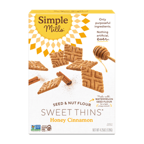 Simple Mills Seed and Nut Flour Sweet Thins, Honey Cinnamon, Gluten-Free, 4.25 oz