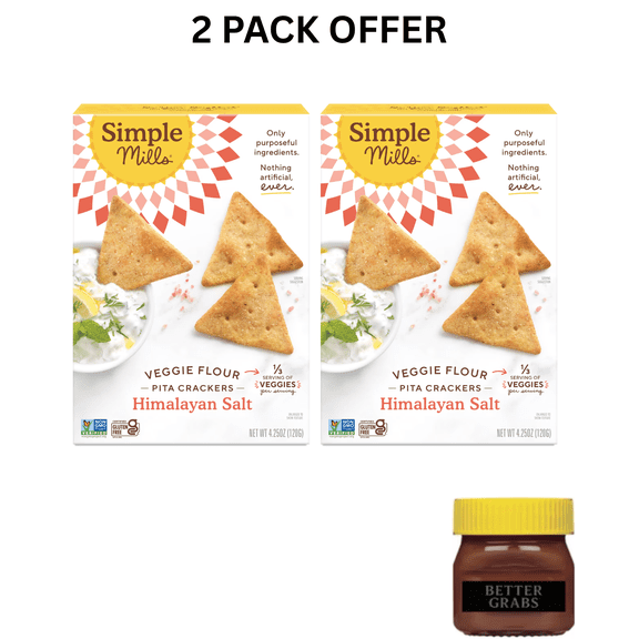 Simple Mills Veggie Flour Pita Crackers, Himalayan Salt, Gluten-Free  (4.25 oz) Crackers