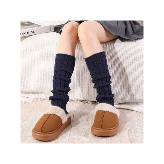 Simple And Minimalist JK Knit Push-Up Socks For Autumn And Winter, Women's Thickened Twisted Doughnut-Shaped Ankle Warmers For Warmth, Slimming, And Leg Protection
