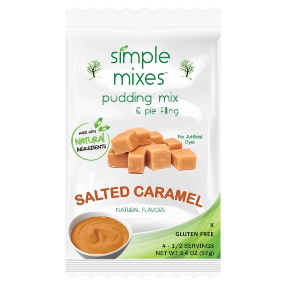 Simple Mixes Natural Salted Caramel Instant Pudding Mix & Pie Filling , 3.4oz Pouch, 4 servings