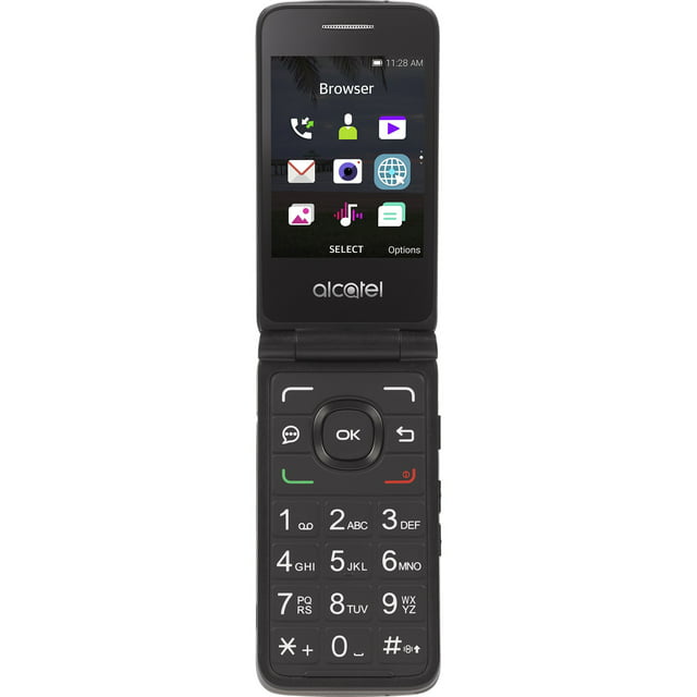 Simple Mobile Alcatel MyFlip, 4GB, Black- Prepaid Phone