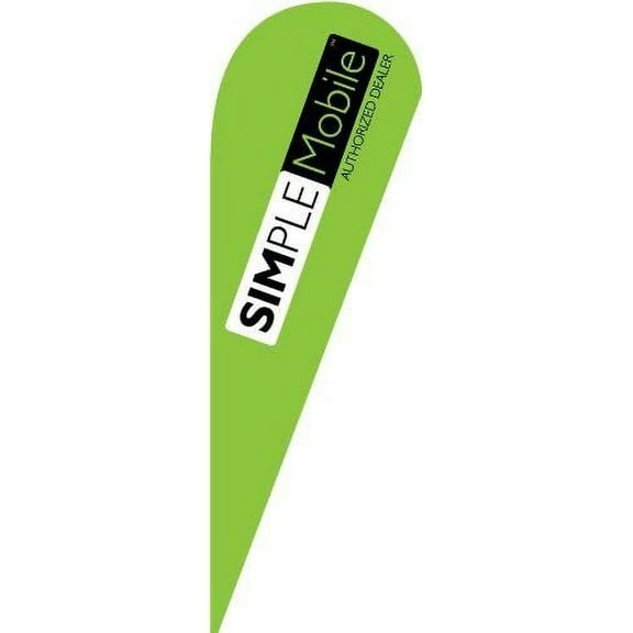 Simple Mobile Simplemobile Teardrop Flag Set with Flag Pole and Ground Stake, Outdoor Sign