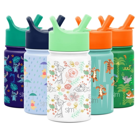 Simple Modern 10 Ounce Disney Summit Kids Water Bottle Thermos with Straw Lid - Vacuum Insulated 18/8 Stainless Steel - 101 Dalmatians: Floral Dalmatian