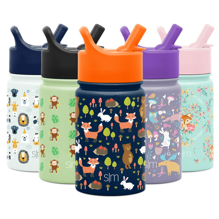 Simple Modern 10 Ounce Summit Kids Water Bottle Thermos with Straw Lid -  Vacuum Insulated 18/8 Stainless Steel - Forest Friends 