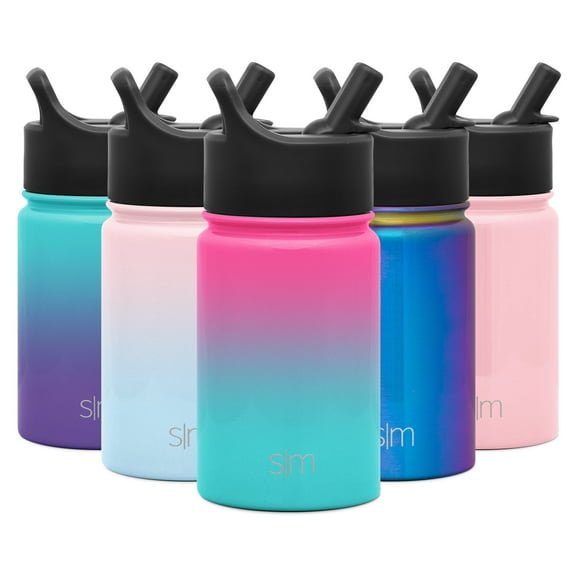 Simple Modern 10 Ounce Summit Kids Water Bottle Thermos with Straw Lid - Vacuum Insulated 18/8 Stainless Steel - Ombre: Sorbet