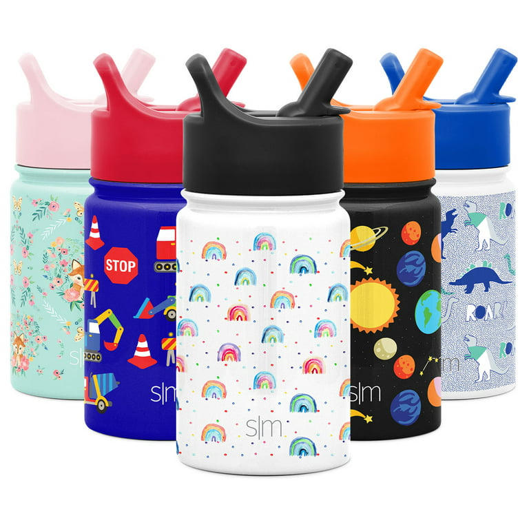 Kids Water Bottle, 16oz Water Bottles Kids with Straw and Stickers, Stainless Steel Vacuum Double Wall Insulated Cup, Kids Water Bottle for School