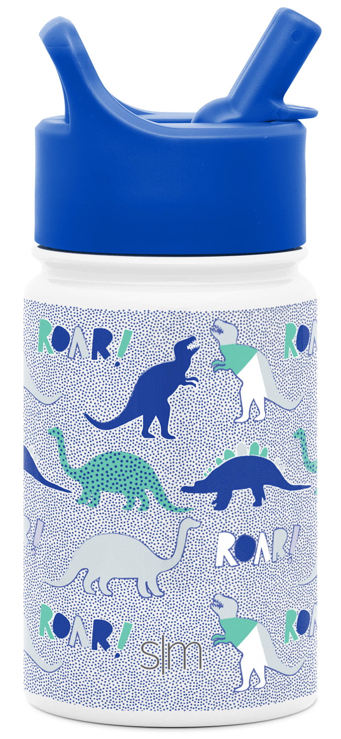 Simple Modern 10 oz Summit Kids Water Bottle Thermos with Straw Lid -  Dishwasher Safe Vacuum Insulated Double Wall Tumbler Travel Cup 18/8  Stainless Steel -Dinosaur Roar 